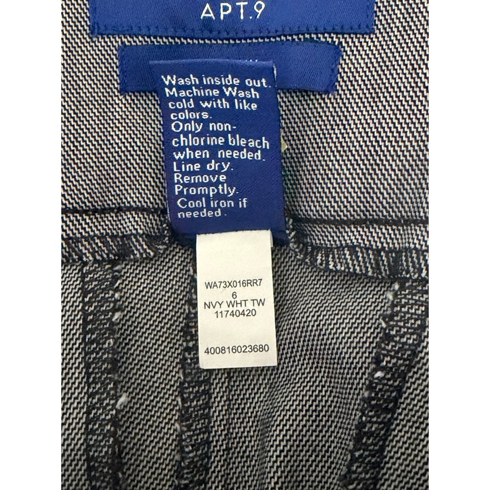 Brynn Womens Size 6 Navy White Micro Pattern Straight Leg Dress Pants - Picture 5 of 7
